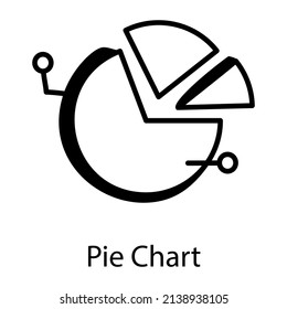 Pie chart hand drawn icon is easy to use and download 

