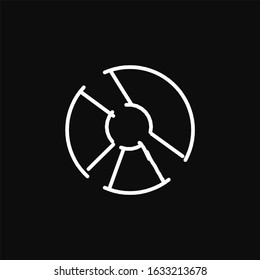 Pie Chart. Hand Drawn Outline Style Minimalist, Modern, and Elegant SEO Search Engine Optimization Icon. Vector Logo Editable.
