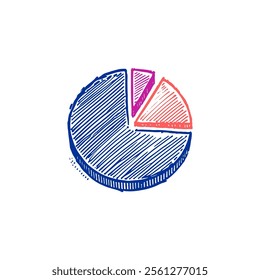 pie chart hand drawn vector sketch