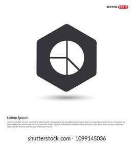 Pie chart Hexa White Background icon template