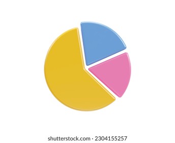 pie chart icon 3d rendering vector illustration