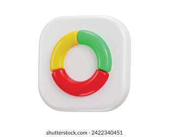 pie chart icon 3d rendering vector illustration