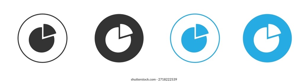 Pie chart icon for app and web design. Simple element illustration.