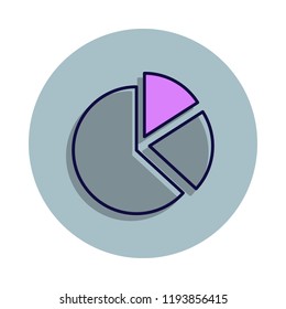 pie chart icon in badge style. One of web collection icon can be used for UI, UX