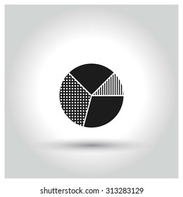 Pie Chart Icon. Black Business Pictogram. vector illustration