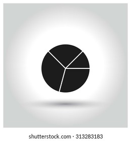 pie chart Icon. Black Business Pictogram. vector illustration