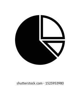 Pie chart icon in black color