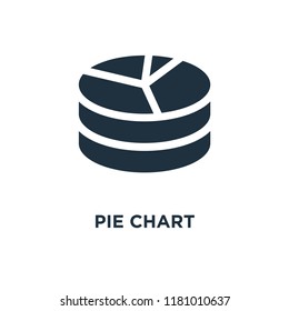 Pie chart icon. Black filled vector illustration. Pie chart symbol on white background. Can be used in web and mobile.