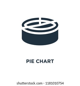 Pie chart icon. Black filled vector illustration. Pie chart symbol on white background. Can be used in web and mobile.