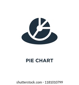 Pie chart icon. Black filled vector illustration. Pie chart symbol on white background. Can be used in web and mobile.