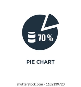 Pie chart icon. Black filled vector illustration. Pie chart symbol on white background. Can be used in web and mobile.