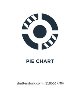 Pie chart icon. Black filled vector illustration. Pie chart symbol on white background. Can be used in web and mobile.