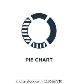 Pie chart icon. Black filled vector illustration. Pie chart symbol on white background. Can be used in web and mobile.