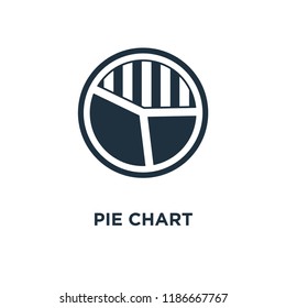 Pie chart icon. Black filled vector illustration. Pie chart symbol on white background. Can be used in web and mobile.
