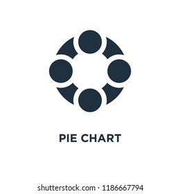 Pie chart icon. Black filled vector illustration. Pie chart symbol on white background. Can be used in web and mobile.