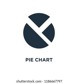 Pie chart icon. Black filled vector illustration. Pie chart symbol on white background. Can be used in web and mobile.