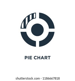 Pie chart icon. Black filled vector illustration. Pie chart symbol on white background. Can be used in web and mobile.