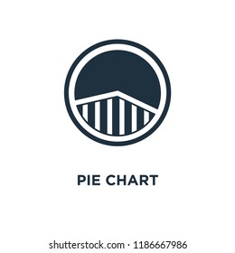 Pie chart icon. Black filled vector illustration. Pie chart symbol on white background. Can be used in web and mobile.