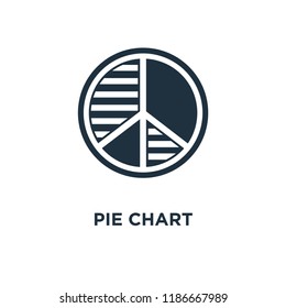 Pie chart icon. Black filled vector illustration. Pie chart symbol on white background. Can be used in web and mobile.