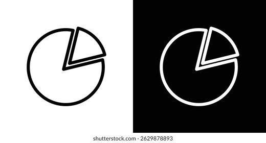 Pie chart icon in black vector format