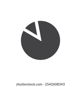 Pie chart icon black and white vector sign