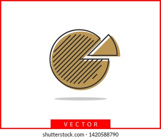 Pie chart icon. Circle diagram vector. Charts graphs logo template.