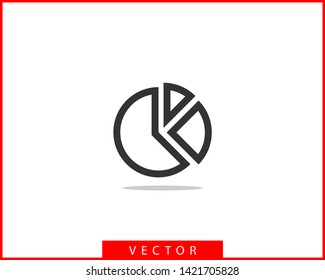 Pie chart icon. Circle diagram vector. Charts graphs logo template.