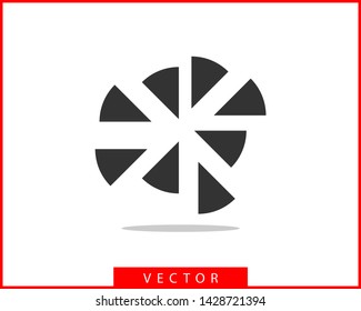 Pie chart icon. Circle diagram vector. Charts graphs logo template.
