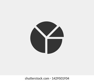 Pie chart icon. Circle diagram vector. Charts graphs logo template.