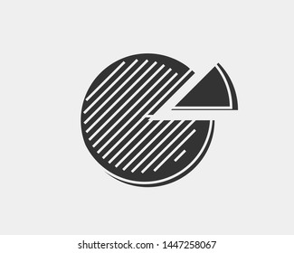 Pie chart icon. Circle diagram vector. Charts graphs logo template.