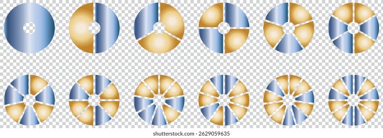  icono de gráfico circular. Diagrama circular, elemento de representación de infografía para el análisis presupuestario, asignación de recursos o cuota de mercado. Datos de presentación empresarial eps 10