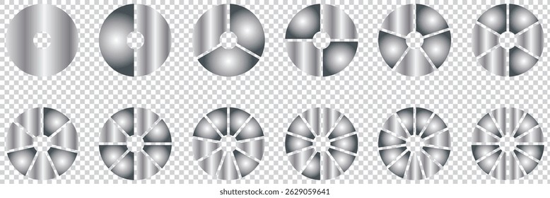  pie chart icon. Circle diagram, infographic render element for budget analysis, allocation of resources or market share. Business presentation data eps 10