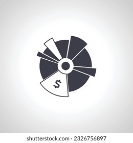 pie chart icon. circle segment analyzing diagram icon