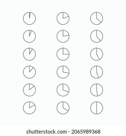 pie chart icon, circle chart vector