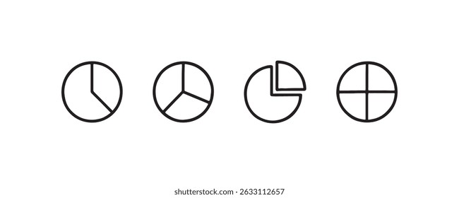 Pie chart icon collection for infographics Vector