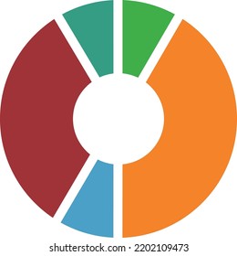 Icono de gráfico circular. Símbolo del diagrama de color