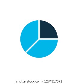 Pie chart icon colored symbol. Premium quality isolated circle graph element in trendy style.