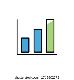 Tortendiagramm-Symbol mit bunten Segmenten, Vektorsymbol mit flachem Umriss. Datenvisualisierung, Geschäftsanalyse, Proportionalgliederung.