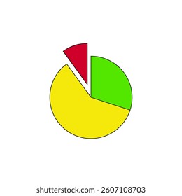 Pie chart icon. Colorful statistical graph. Data analysis symbol. Vector infographic.