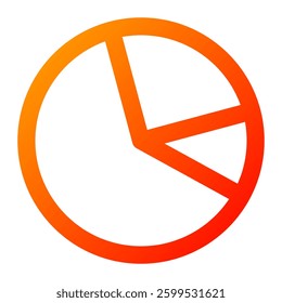 Pie Chart Icon. Pie Chart, Data, Graph, Statistics, Analysis, Report, Metrics, Insights. Vector Icon Illustration
