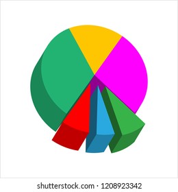 Icono de gráfico circular Diseño Set Ilustración de arte vectorial