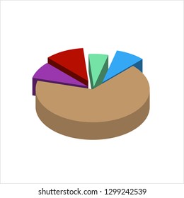 Pie Chart Icon Design Set Vector Art Illustration