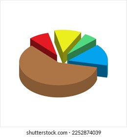 Pie Chart Icon Design Set Vector Art Illustration