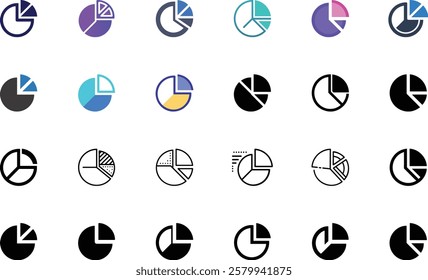 Pie Chart icon design set
