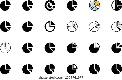 Pie Chart icon design set
