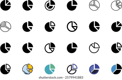 Pie Chart icon design set