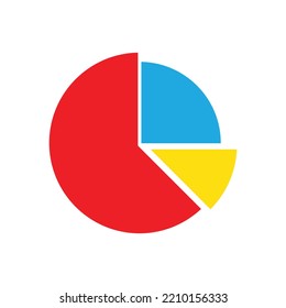 Pie Chart Icon Design. Statistical Pie Chart, Piechart Icon For Apps And Websites. Isolated On White Background. Vector Illustration