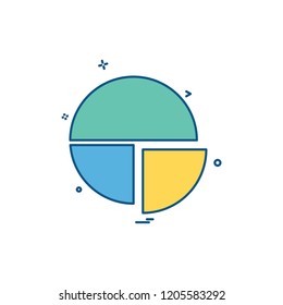 Pie chart icon design vector 