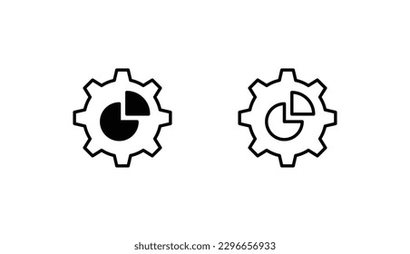 Pie Chart icon design with white background stock illustration