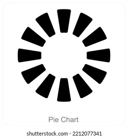 Pie chart and icon diagram concept